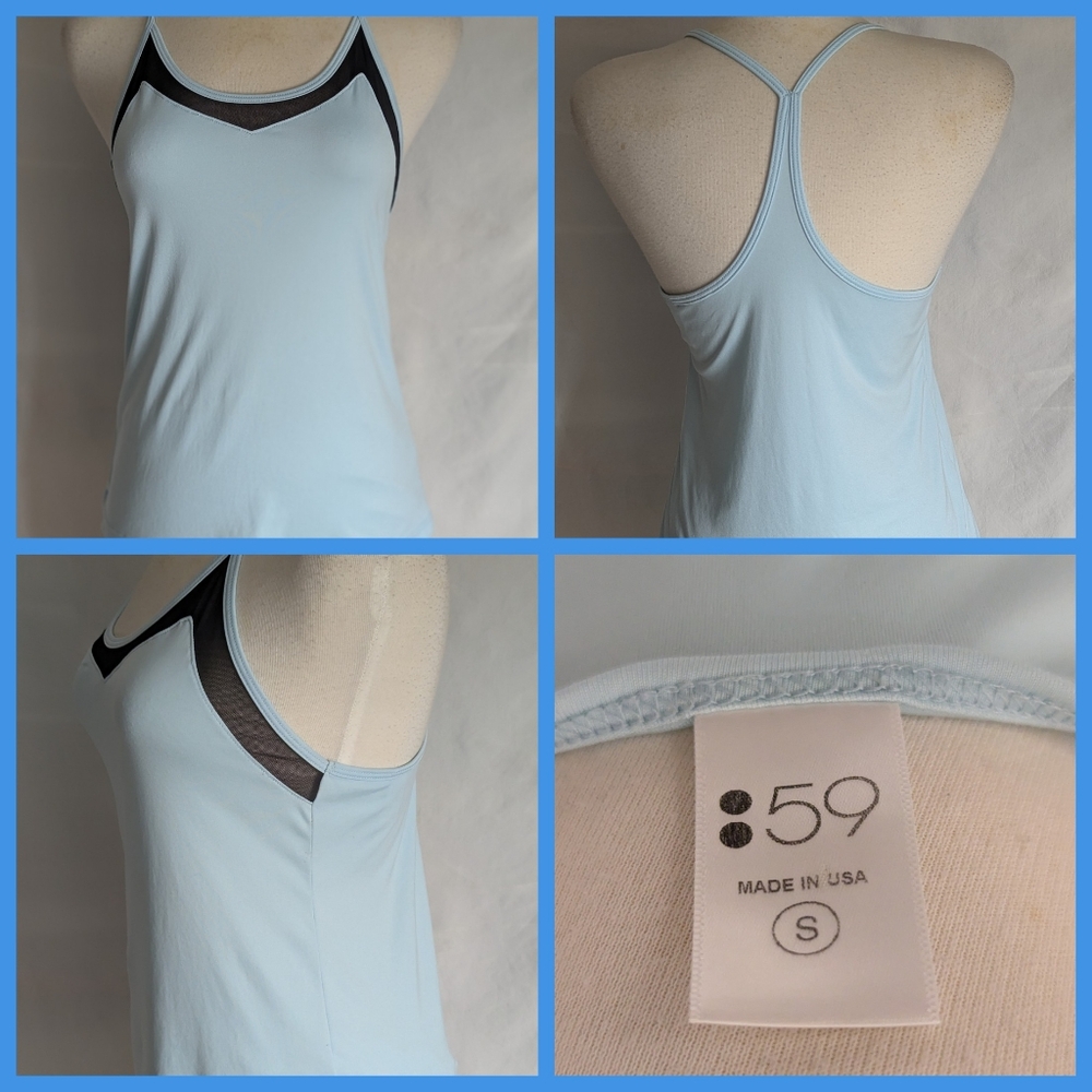 :59 Workout Top Blue Black Racer back Sz S